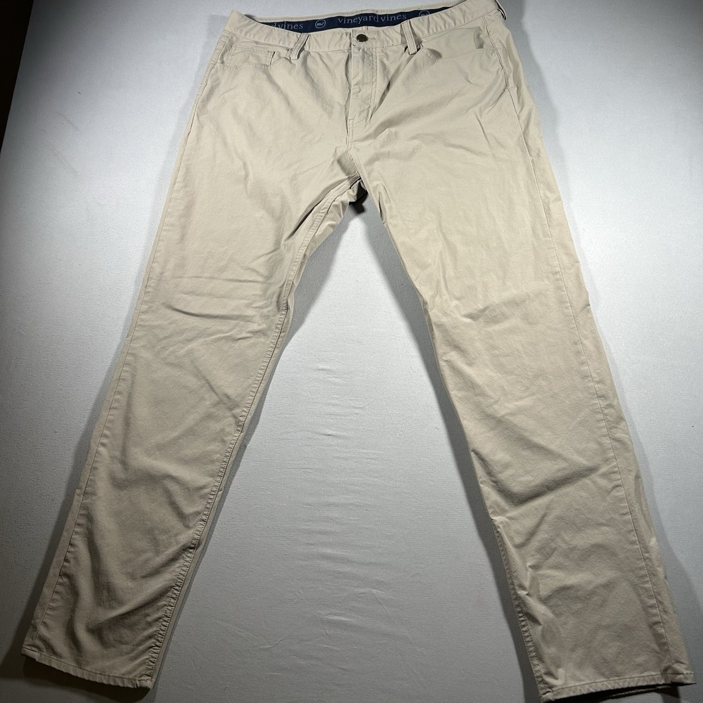 Vineyard Vines On The Go OTG Pants Men's‎ 36x32 Khaki Stretch Casual Golf